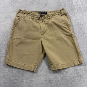 American Eagle Shorts Mens 34x10 Beige Classic Chino Khaki Casual Bermuda Y2K‎